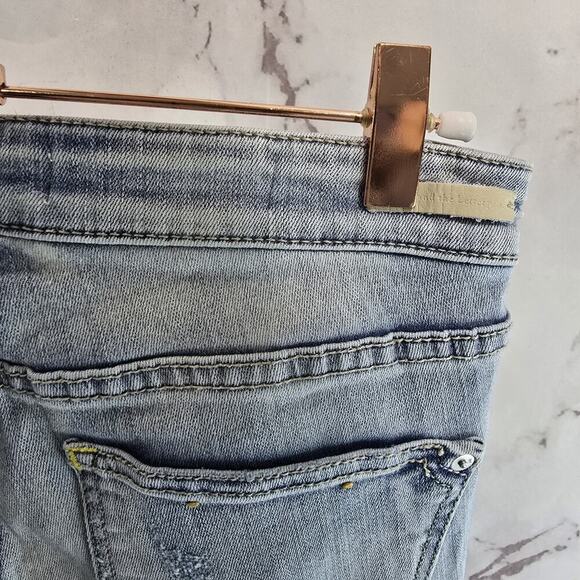 Anthropologie Jeans Womens 26 Skinny High Rise Light Wash Pilcro Distressed - Picture 11 of 12